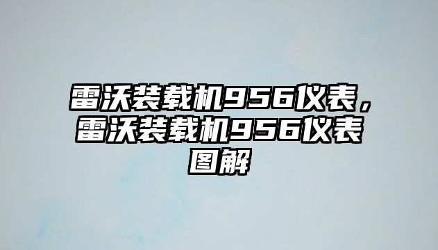 雷沃裝載機956儀表，雷沃裝載機956儀表圖解