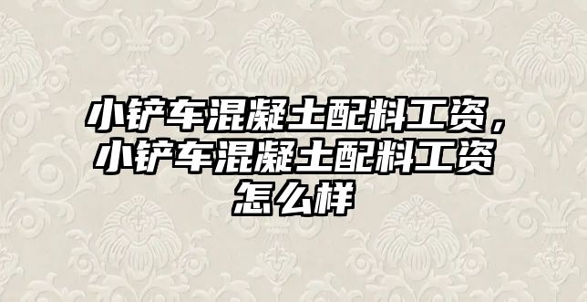 小鏟車混凝土配料工資，小鏟車混凝土配料工資怎么樣