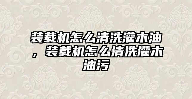 裝載機怎么清洗灌木油，裝載機怎么清洗灌木油污