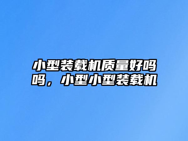 小型裝載機質量好嗎嗎，小型小型裝載機