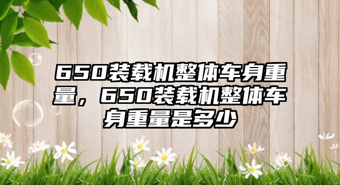 650裝載機整體車身重量，650裝載機整體車身重量是多少