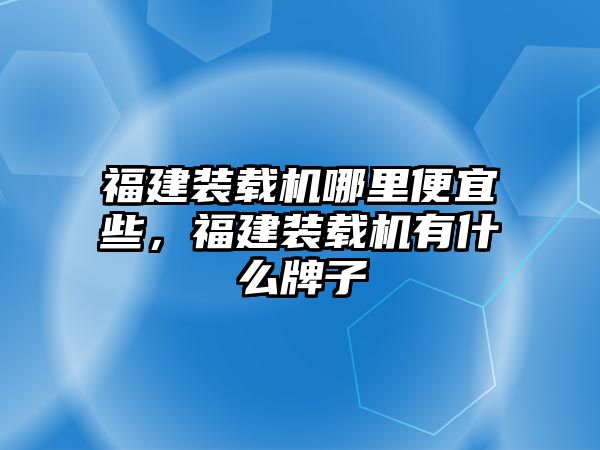 福建裝載機哪里便宜些，福建裝載機有什么牌子