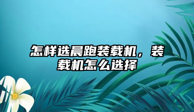 怎樣選晨跑裝載機，裝載機怎么選擇