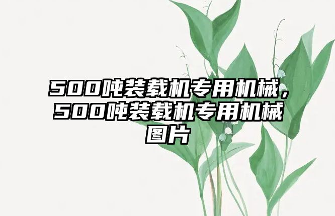 500噸裝載機專用機械，500噸裝載機專用機械圖片