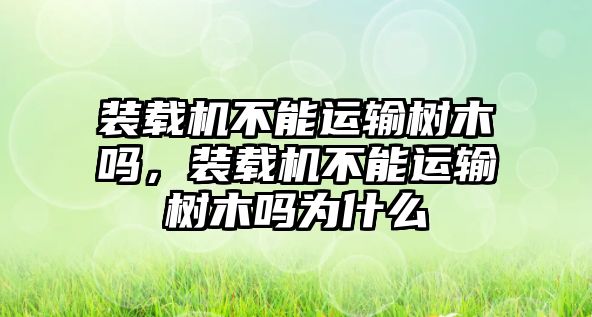 裝載機不能運輸樹木嗎，裝載機不能運輸樹木嗎為什么