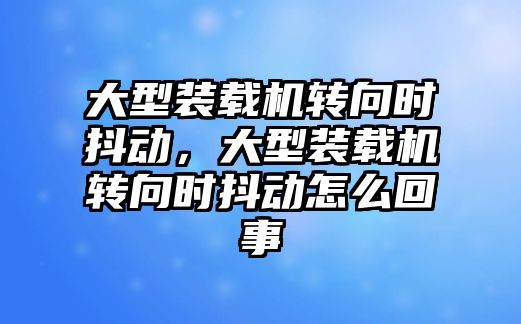 大型裝載機轉向時抖動，大型裝載機轉向時抖動怎么回事