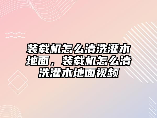 裝載機怎么清洗灌木地面，裝載機怎么清洗灌木地面視頻