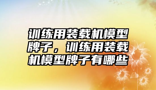 訓練用裝載機模型牌子，訓練用裝載機模型牌子有哪些