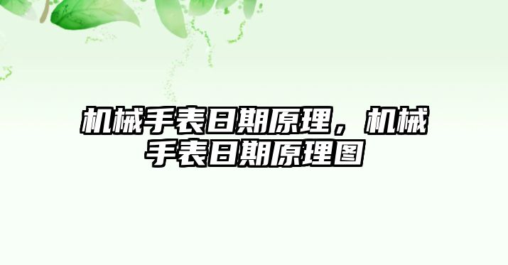 機械手表日期原理，機械手表日期原理圖