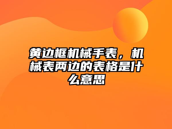 黃邊框機械手表，機械表兩邊的表格是什么意思