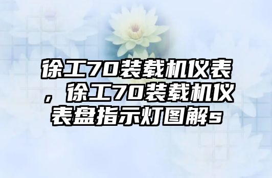 徐工70裝載機儀表，徐工70裝載機儀表盤指示燈圖解s