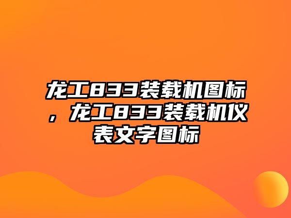 龍工833裝載機(jī)圖標(biāo)，龍工833裝載機(jī)儀表文字圖標(biāo)