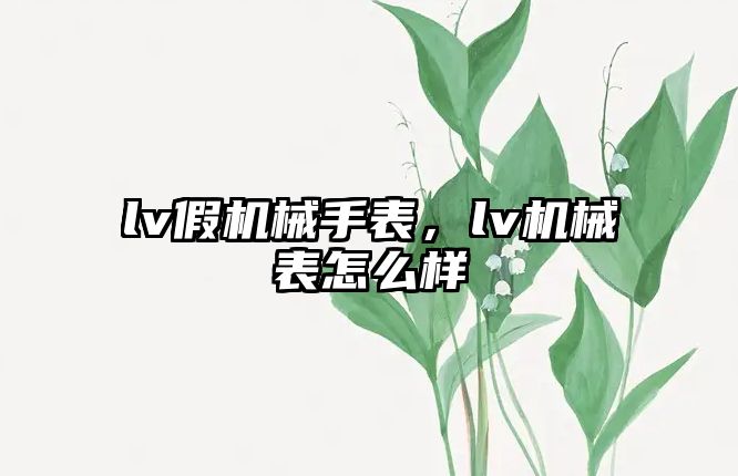 lv假機械手表，lv機械表怎么樣