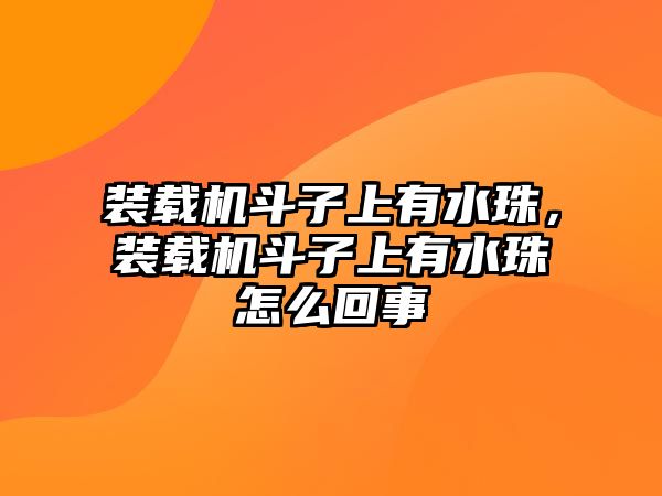 裝載機斗子上有水珠，裝載機斗子上有水珠怎么回事