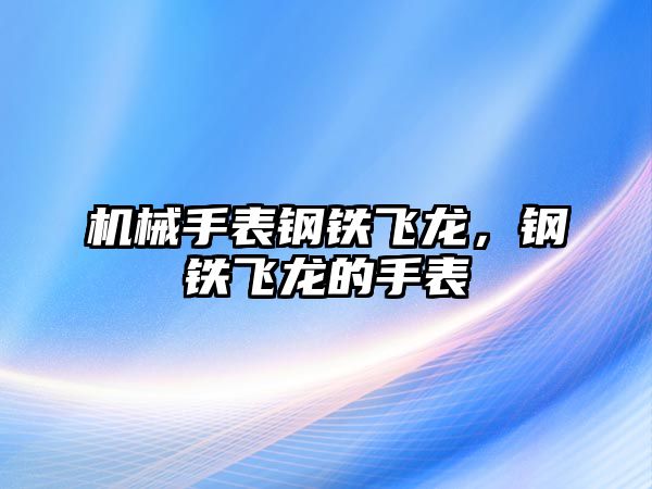 機(jī)械手表鋼鐵飛龍，鋼鐵飛龍的手表