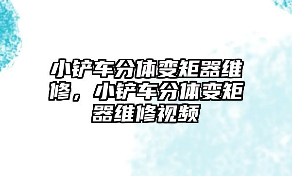 小鏟車分體變矩器維修，小鏟車分體變矩器維修視頻