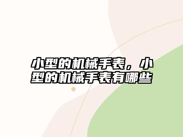 小型的機械手表，小型的機械手表有哪些