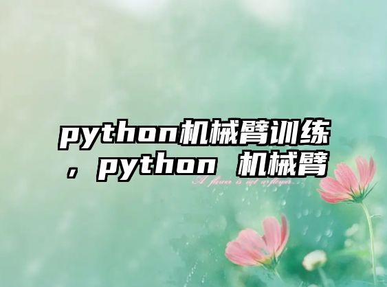 python機械臂訓練，python 機械臂