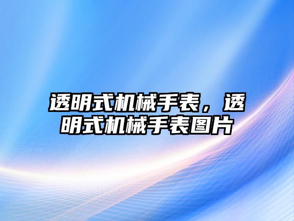 透明式機械手表，透明式機械手表圖片