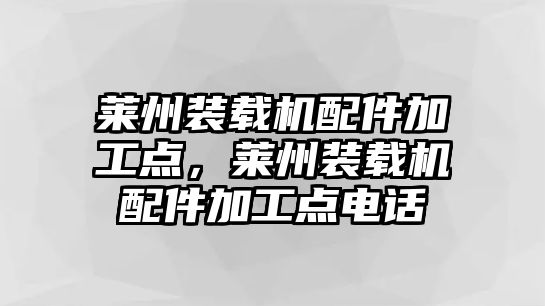 萊州裝載機配件加工點，萊州裝載機配件加工點電話