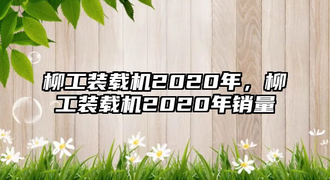 柳工裝載機2020年，柳工裝載機2020年銷量