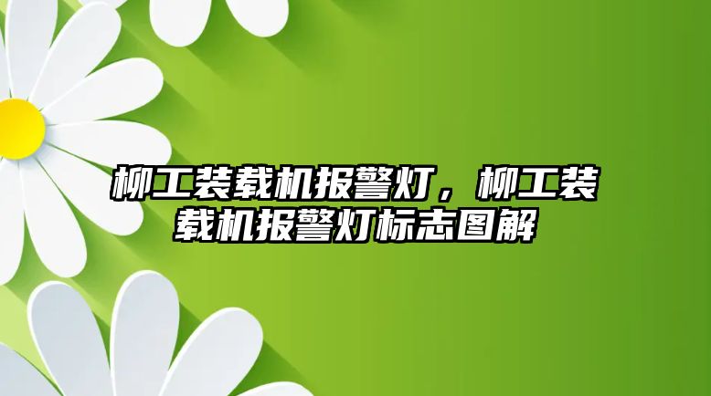 柳工裝載機報警燈，柳工裝載機報警燈標志圖解