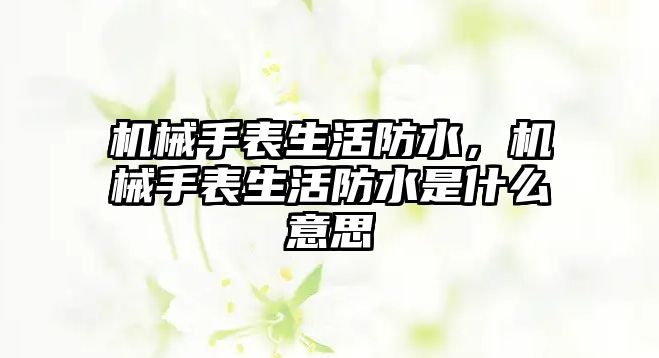 機械手表生活防水，機械手表生活防水是什么意思