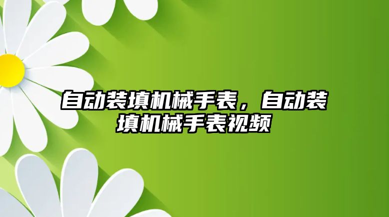 自動裝填機械手表，自動裝填機械手表視頻