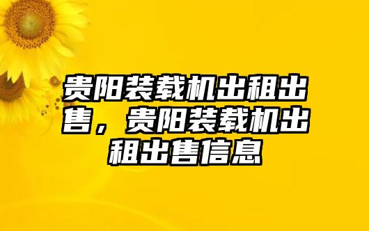 貴陽(yáng)裝載機(jī)出租出售，貴陽(yáng)裝載機(jī)出租出售信息