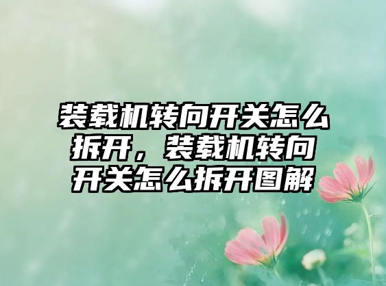 裝載機轉向開關怎么拆開，裝載機轉向開關怎么拆開圖解