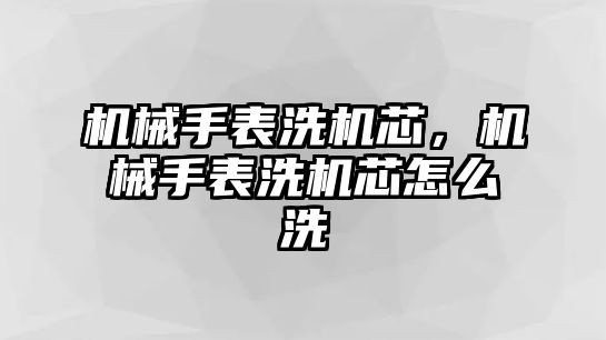 機械手表洗機芯，機械手表洗機芯怎么洗