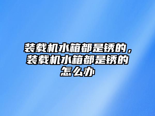 裝載機水箱都是銹的，裝載機水箱都是銹的怎么辦