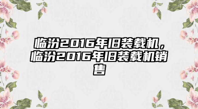 臨汾2016年舊裝載機(jī)，臨汾2016年舊裝載機(jī)銷售