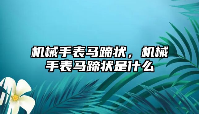 機械手表馬蹄狀，機械手表馬蹄狀是什么