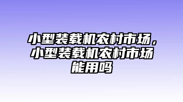 小型裝載機農村市場，小型裝載機農村市場能用嗎