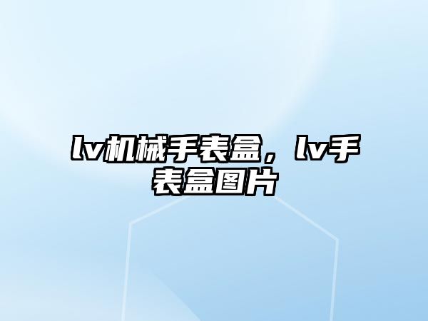 lv機械手表盒，lv手表盒圖片