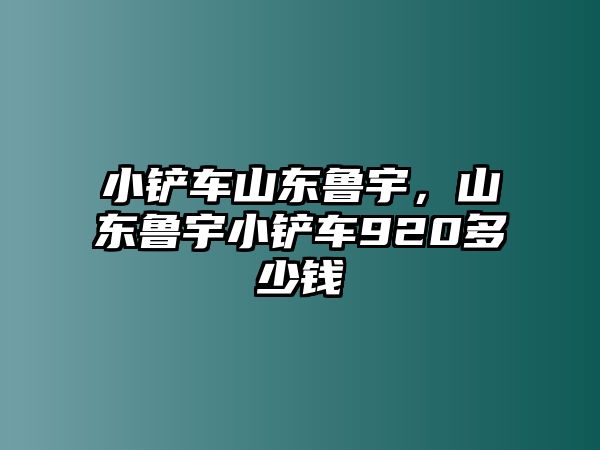 小鏟車山東魯宇，山東魯宇小鏟車920多少錢