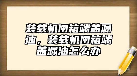 裝載機閘箱端蓋漏油，裝載機閘箱端蓋漏油怎么辦