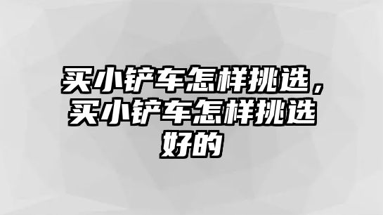 買小鏟車怎樣挑選，買小鏟車怎樣挑選好的