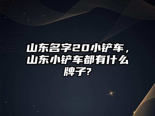 山東名字20小鏟車，山東小鏟車都有什么牌子?