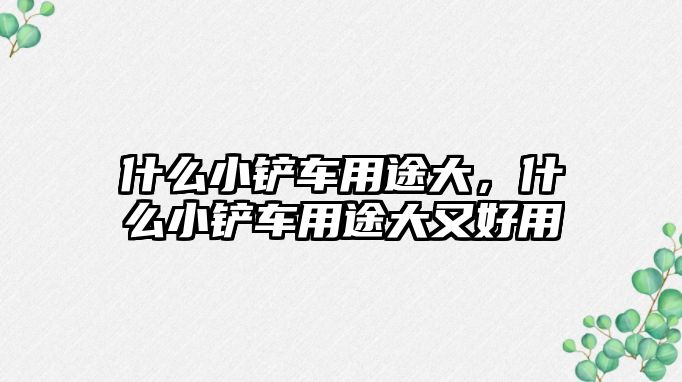 什么小鏟車用途大，什么小鏟車用途大又好用