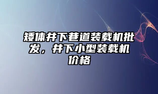 矮體井下巷道裝載機批發，井下小型裝載機價格