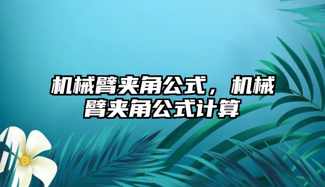 機械臂夾角公式，機械臂夾角公式計算