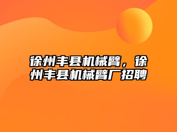 徐州豐縣機械臂，徐州豐縣機械臂廠招聘