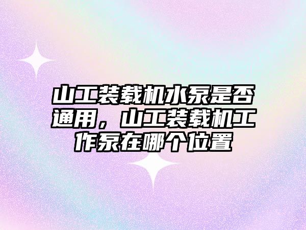 山工裝載機(jī)水泵是否通用，山工裝載機(jī)工作泵在哪個位置